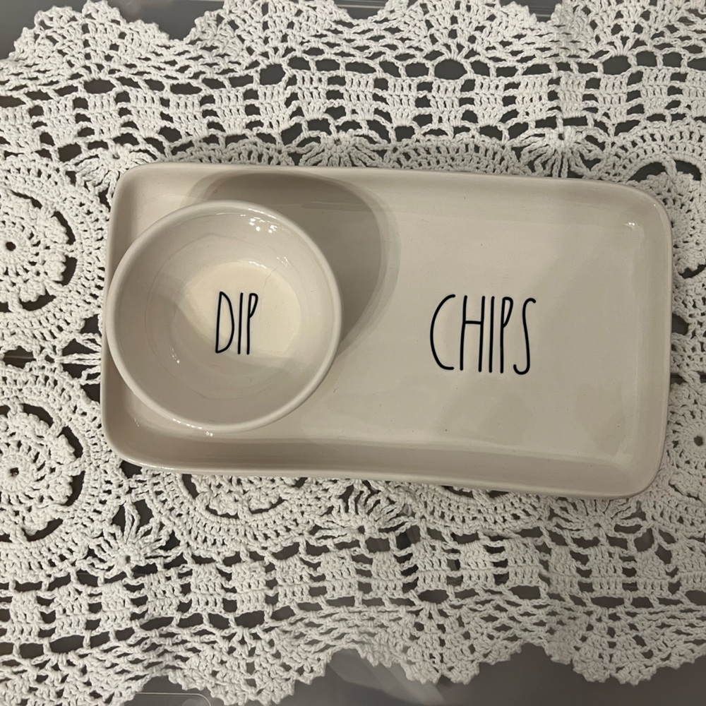 New Rae Dunn Chips and Dip Plate